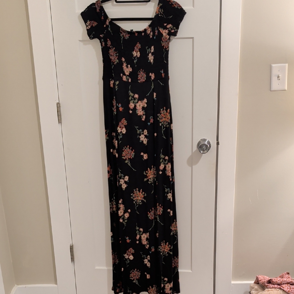 Express Black Floral Maxi Dress